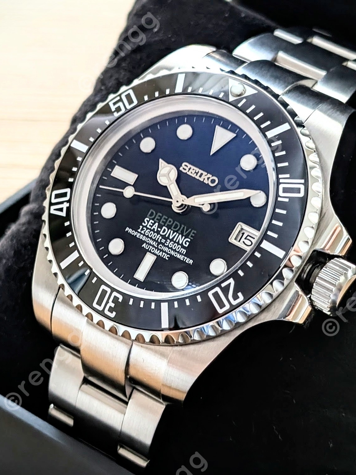 44mm Heavy Duty Seiko Deep Dive SeaDiving Automatic Mod Watch Sapphire 24jewels